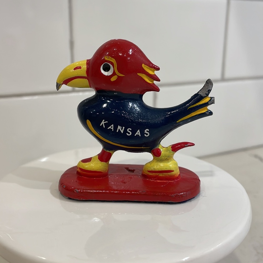 Vintage KU Jayhawks paperweight | 1960’s C. Downing Casting Co | Sedan Kansas - Picture 2 of 6